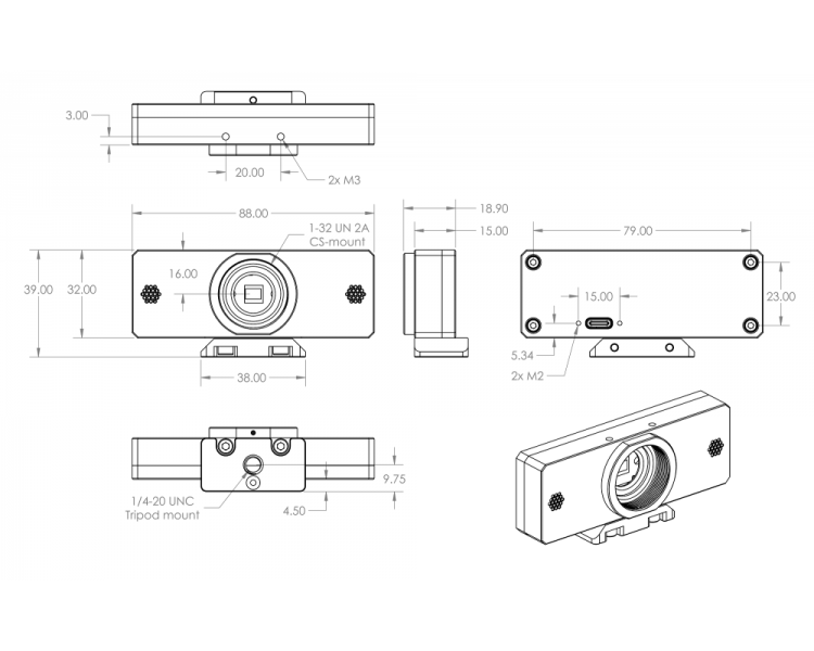 C920/C922/C930 enclosure kit for CS-type lens mk2