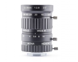 Low distortion 12-36mm zoom lens, C-Mount (5MP)