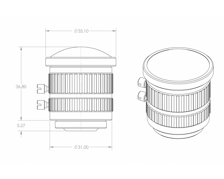 2.8mm CS lens (10MP, low distortion)