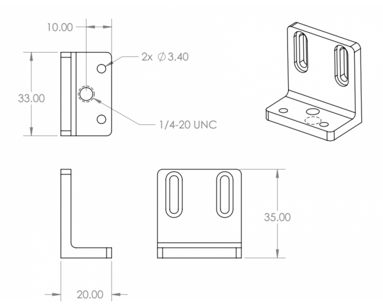 Right angle bracket for C2 camera kit